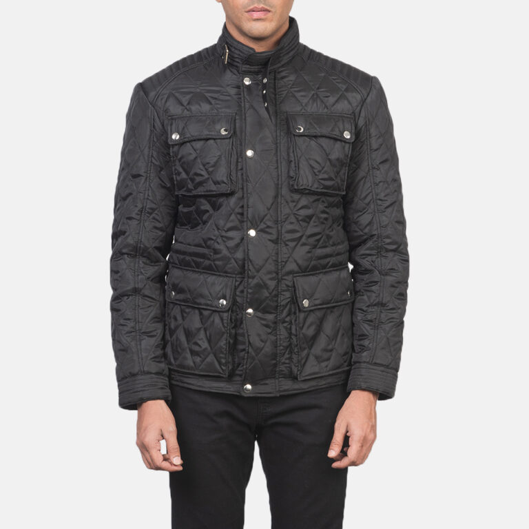 Mens Nelson Black Quilted Windbreaker Jacket_3551-5-1618223360652